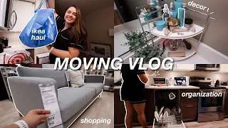 MOVING VLOG | shop with me for my new apartment, bathroom/kitchen organization, haul!