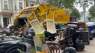 Capitol Waste Garbage Truck VS MASSIVE BOSTON BULK PILES