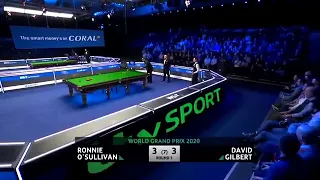 RONNIE O'SULLIVAN VS DAVID GILBERT FINAL FRAME 2020 WORLD GRAND PRIX