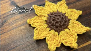 🌻Crochet Sunflower Tutorial 🌻 Step-by-Step 🌻 Hvordan man hækler en køn Solsikke Blomst 🌻