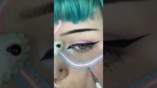 Trans pride makeup 🏳️‍⚧️🌀🌸🤍