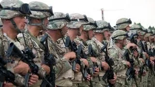 NATO Secretary General addressing Georgian troops