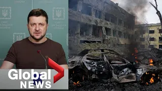 Zelenskyy says Russia "lies confidently" after Mariupol hospital bombing kills 3