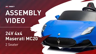 24V 4x4 Maserati MC20 2 Seater Ride on Car for Kids Assembly Video