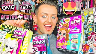 L.O.L. SURPRISE O.M.G. & L.O.L. SURPRISE TWEENS HAUL + MONSTER HIGH HAPPY MAIL! | AzDoesMakeUp!