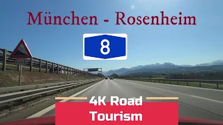 Driving in Germany from München to Rosenheim on A8