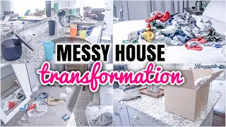 MESSY HOUSE TRANSFORMATION | COMPLETE DISASTER CLEANING | REAL LIFE MESSY HOUSE CLEAN WITH ME