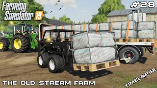 Baling straw & animal care | Animals on The Old Stream Farm | Farming Simulator 19 | Episode 28
