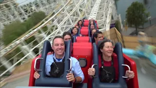 POV Ride-through of the Incredicoaster at Pixar Pier in Disney California Adventure