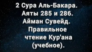 سورة البقرة. آيات ٢٨٥-٢٨٦.أيمن سويد.         Сура Аль-Бакара.Аяты 285 и 286.Айман Сувейд.(учебное)