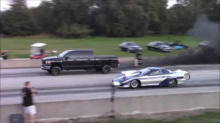 Diesel Trucks vs Muscle Cars (Hellcats, Mustang, CTS-V, Camaros) and a Supra - Drag Racing