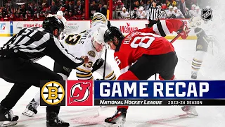Bruins @ Devils 12/13 | NHL Highlights 2023