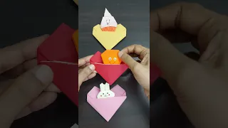 EASY ORIGAMI HEART POCKET #subscribe #easyorigami #diy #paper