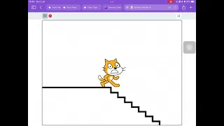 Scratch cat falling down the stairs