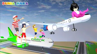 Baby Raksasa Celine Salah Naik Pesawat Hawai 😱😱 | Yuta Mio Panik Mau Susul | Sakura School Simulator