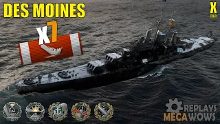 Des Moines 7 Kills & 200k Damage | World of Warships Gameplay