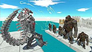 King of the Monster War | Growing Mechagodzilla vs Lava King Kong - Animal Revolt Battle Simulator