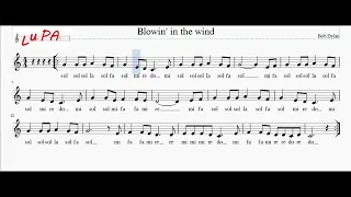 Blowin' in the wind (Bob Dylan) - Flauto dolce - Note - Spartito - Instrumental - Karaoke - Canto -