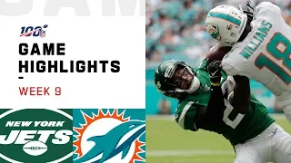 Jets vs. Dolphins Week 9 Highlights | NFL 2019