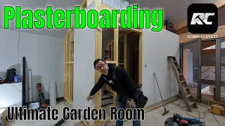 Plasterboarding the garden room. Tools, materials and tips