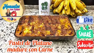 Pastel de plátano maduro con carne - rápido y fácil.