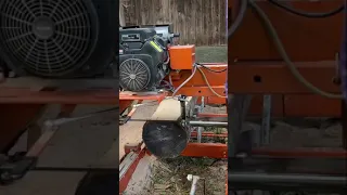 Ich säge einen Eschenstamm mit dem Bimetall Sägeband von Woodmizer