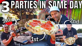 350 PIZZAS MADE IN 3 DIFFERENT PARTIES IN SAME DAY!