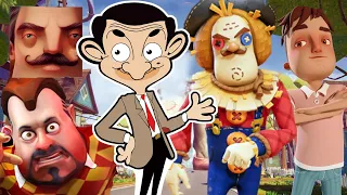 Hello Neighbor - New Neighbor Mr Bean Dark Riddle Scarecrow Aaron Gameplay Walkthrough