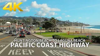 [4K] PACIFIC COAST HIGHWAY - Driving Huntington Beach to Laguna Beach, Orange County, California