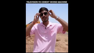 😱Television VS Cement Mixing Machine 🤯✅@MR. INDIAN HACKER  @Crazy XYZ  @MrBeast  |#shorts #short