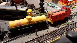 6060 and friends. Ho scale layout. First big run of 2021