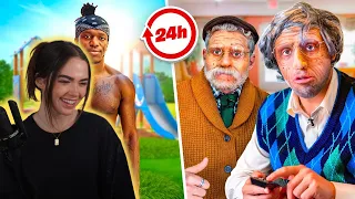 ROSE REACTS TO SIDEMEN OLD vs YOUNG FOR 24 HOURS CHALLENGE!