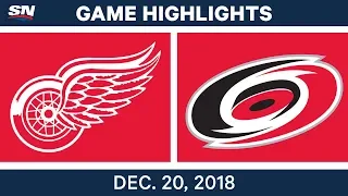 NHL Highlights | Red Wings vs. Hurricanes - Dec 20, 2018