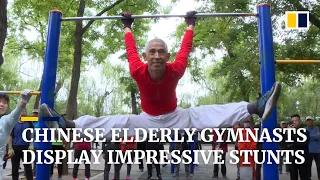 Elderly ‘gymnasts’ in China show off impressive morning workout