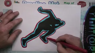 Olympic Athlete Coloured Silhouette