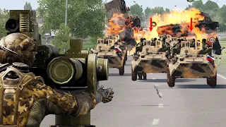 HELLFIRE ! Massive RUSSIAN Column destroyed by UKRANIAN Defenders - Russia lost entire UNITS -ARMA3