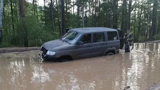 UAZ Patriot vs Toyota Carib vs Nissan Terrano. OffRoad по танковой дороге