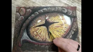 Realistic drawing of dragon eyes (watercolor)Как нарисовать глаз дракона(2019)