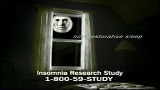 Insomnia Clinical Trials 2002 TV Ad Commercial