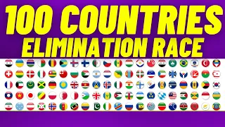 100 Countries Elimination Marble Race in Algodoo #38 | marble race king