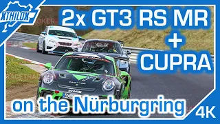 2x Porsche GT3 RS MR + Leon Cupra - Lap with Friends on NÜRBURGRING NORDSCHLEIFE BTG 4K POV