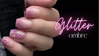 Glitter ombré dip powder nails | Double Dip