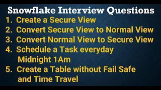 Snowflake Interview Questions and Answers for Experienced