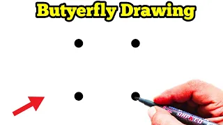 How to Draw Butterfly From 2×2 Dota | Easy Butterfly Drawing | Dots Drawing | Butterfly