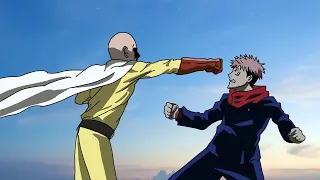 if Saitama met  Yuji | Saitama ( One Punch Man) Vs Yuji, SUKUNA ( Jujutsu Kaisen)- Fan Animation