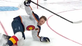 Cale Makar Falls Awkwardly During Fastest Skater Contest