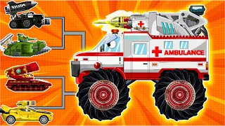 AMBULANCE MONSTER TRUCK is relentless but its rivals are too strong | Cartoons about tanks