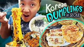 Korean Kimchi DUMPLINGS & SEAFOOD NOODLES | Tour of Ikseon-dong Seoul South Korea