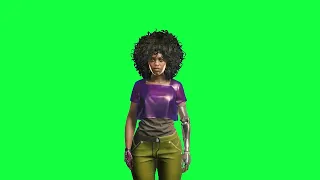 Karina Lee green screen cyberpunk