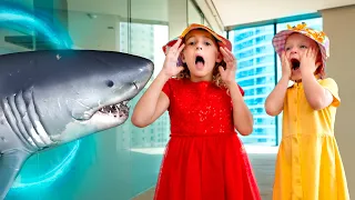 Five Kids Scary Flying Shark Halloween + more Children's Songs and Videos